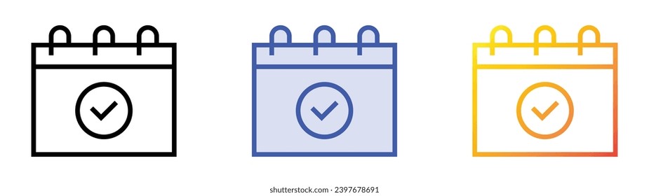 icono de cita. Diseño lineal, azul de relleno y degradado de estilo aislado en fondo blanco