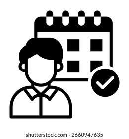 Appointment Icon Mixed Vector Illustration