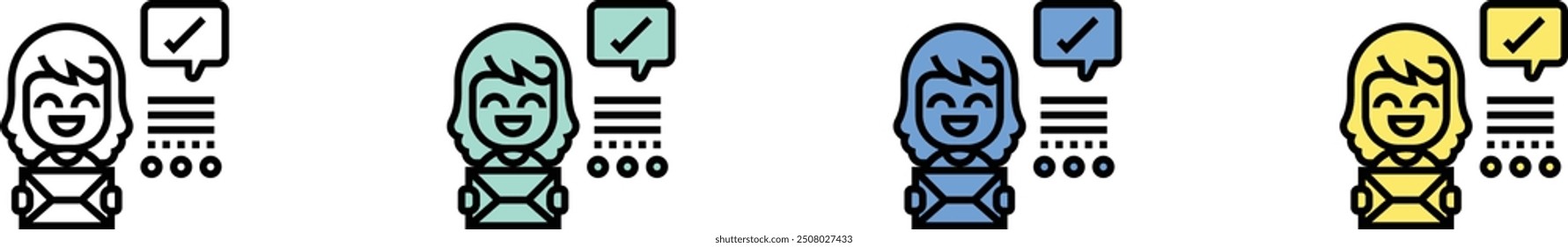 appointment icon. Outline, Green, Blue and Yellow Style Design Isolated On White Background