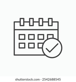 Appointment icon in thin black lines