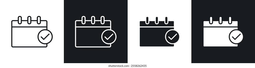 Appointment icon vector collection in black and white.