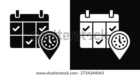 Appointment Icon White And Black Background Style