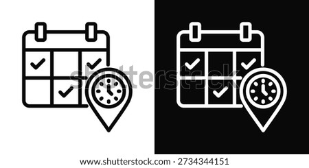 Appointment Icon White And Black Background Style