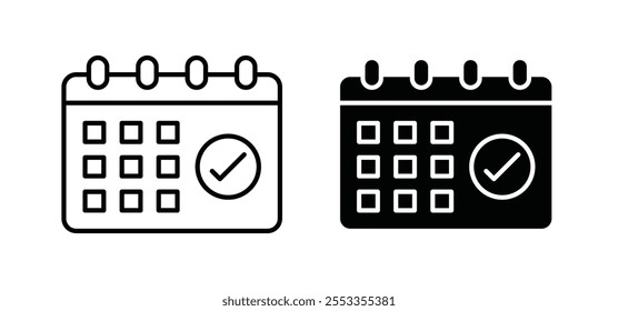 Appointment icons in black filled and outlined style