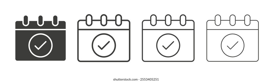 Appointment icons collection. vector set in black color