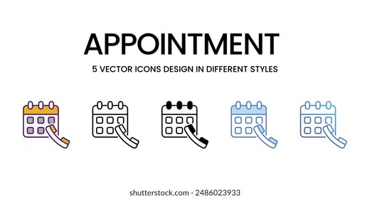 Appointment Icons different style vector stock illustration
