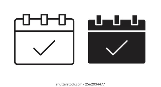 Appointment icons in flat and line style set.