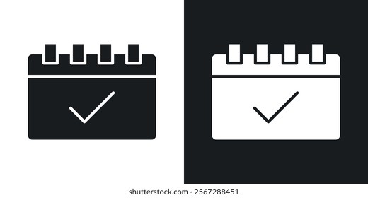 Appointment icons in solid black and white colors