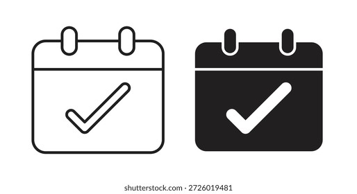 Appointment icons vector symbol with editable stroke and flat versions