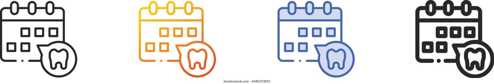 appointment icon.Thin Linear, Gradient, Blue Stroke and bold Style Design Isolated On White Background