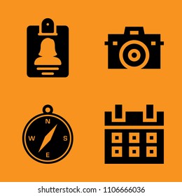 appointment, ID, travel and page icons set. Vector illustration for web and design