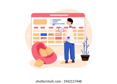 Appointment Illustration concept. Can use for web banner, infographics, hero images. Flat isometric illustration isolated on white background.