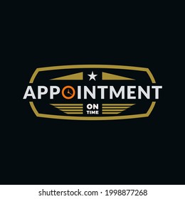 Appointment label badge graphic design vector illustration