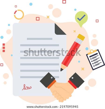 Appointment Letter Vector Icon Design, Employee Contract Document Concept, Hrm Symbol, Staff Agreement Sign, business element stock illustration