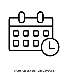 Appointment, in line design. Appointment, scheduling, calendar, meeting, reservation, consultation, reminder on white background vector. 