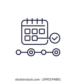 icono de línea de cita con un calendario