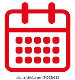 Appointment Month vector icon. Style is flat symbol, red color, rounded angles, white background.