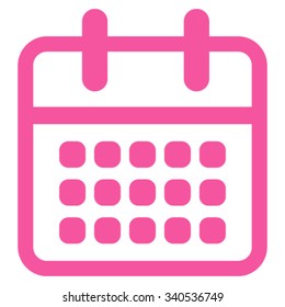 Appointment Month vector icon. Style is flat symbol, pink color, rounded angles, white background.