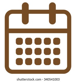 Appointment Month vector icon. Style is flat symbol, brown color, rounded angles, white background.