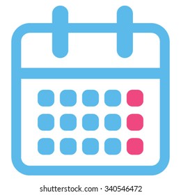 Appointment Month vector icon. Style is bicolor flat symbol, pink and blue colors, rounded angles, white background.