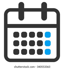 Appointment Month vector icon. Style is bicolor flat symbol, blue and gray colors, rounded angles, white background.