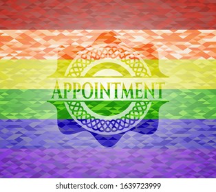Appointment on mosaic background with the colors of the LGBT flag