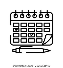 Icono de esquema de cita, Ilustración vectorial