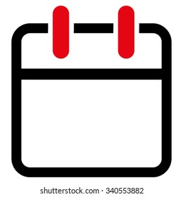 Appointment Page vector icon. Style is bicolor flat symbol, intensive red and black colors, rounded angles, white background.