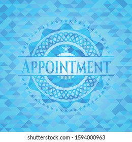 Appointment realistic sky blue mosaic emblem