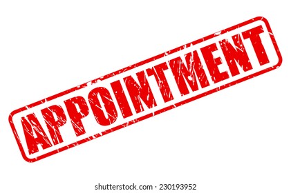 Appointment Red Stamp Text On White Stock Vector (Royalty Free ...