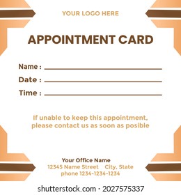 Appointment Reminder Card For Reschedule