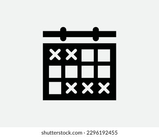 Appointment Schedule Calendar Icon. Dates Marked Out Reserve Reminder Agenda Deadline Sign Symbol Artwork Graphic Illustration Clipart Vector Cricut