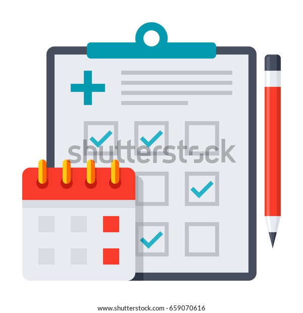 Appointment Scheduler Concept Document Calendar Pencil Stock Vector ...