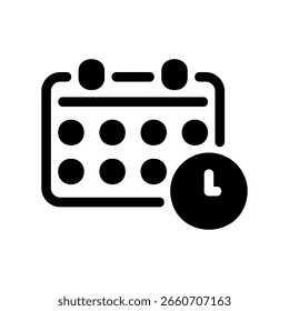 Símbolo de glifo de recordatorio de evento y hora de cita