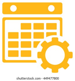 Appointment Tools vector icon. Style is flat symbol, yellow color, rounded angles, white background.