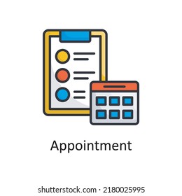 Appointment vector Filled Outline Icon Design illustration. Medical Symbol on White background EPS 10 File