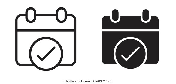 Appointment vector icon set in black color.