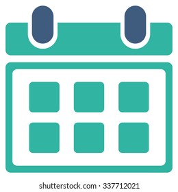 Appointment vector icon. Style is bicolor flat symbol, cobalt and cyan colors, rounded angles, white background.