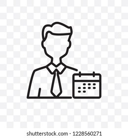 Appointment vector linear icon isolated on transparent background, Appointment transparency concept can be used for web and mobile