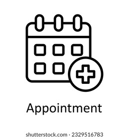 Ilustración de diseño de iconos de esquema del vector de cita. Símbolo médico y de salud sobre fondo blanco archivo EPS 10