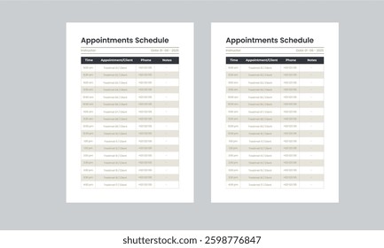 Appointments Schedule, Event Schedule layout design template with unique design style concept	