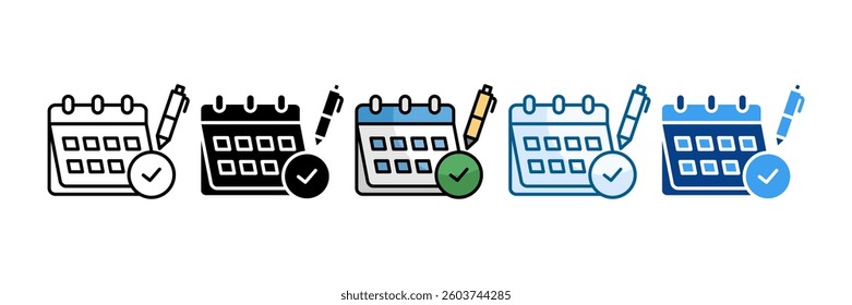 Appointments Section Icon Set Multiple Style Collection