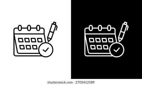 Design des weißen Symbolsatzes im Bereich Termine