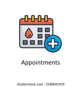 Appointments vector Filled Outline Icon Design illustration. Medical Symbol on White background EPS 10 File