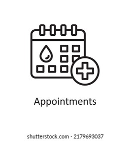 Appointments vector outline Icon Design illustration. Medical Symbol on White background EPS 10 File