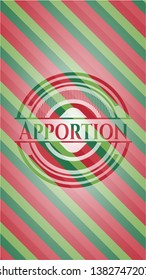 Apportion christmas emblem. Vector Illustration. Detailed.