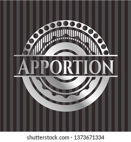 Apportion silvery shiny emblem