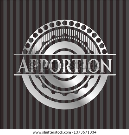 Apportion silvery shiny emblem