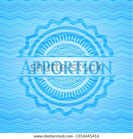 Apportion water emblem background.