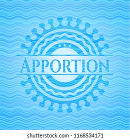 Apportion water style emblem.